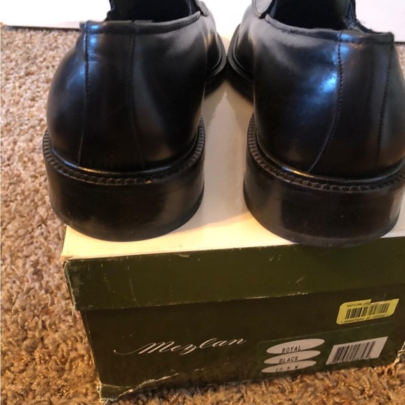 All leather black mens slip on shoes - Picture 3 of 4